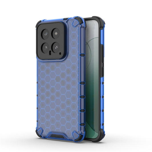 For Xiaomi 14 Shockproof Honeycomb Phone Case(Blue) - 14 Cases by buy2fix | Online Shopping UK | buy2fix