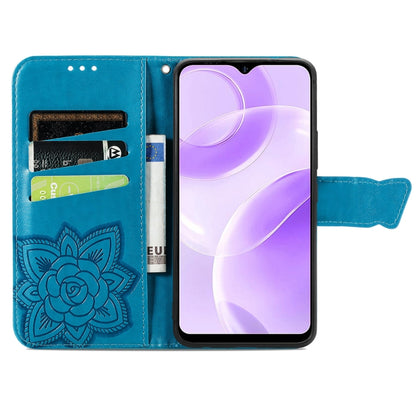 For Ulefone Note 15 Butterfly Love Flower Embossed Leather Phone Case(Blue) - Ulefone Cases by buy2fix | Online Shopping UK | buy2fix