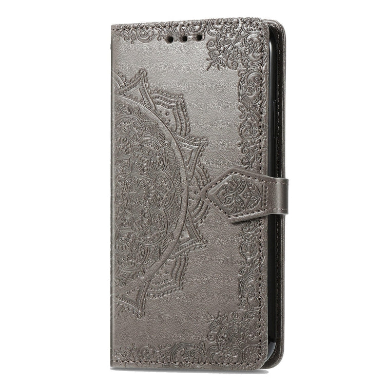 For Xiaomi Redmi K70 Pro Mandala Flower Embossed Leather Phone Case(Grey) - K70 Pro Cases by buy2fix | Online Shopping UK | buy2fix