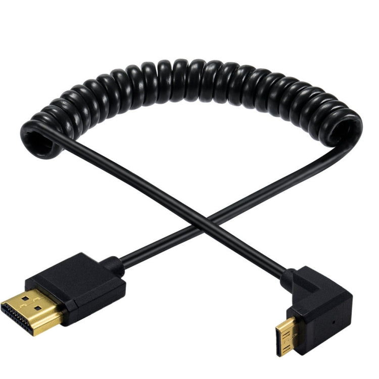 JUNSUNMAY 4K 60Hz Mini HDMI Male to HDMI 2.0V Male Spring Cable, Length:1.2m(Up) - Cable by JUNSUNMAY | Online Shopping UK | buy2fix