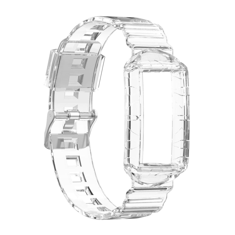 For Fitbit Charge 6 / 5 / 4 / 3 Armor Integrated TPU Watch Band(Transparent) - Watch Bands by buy2fix | Online Shopping UK | buy2fix