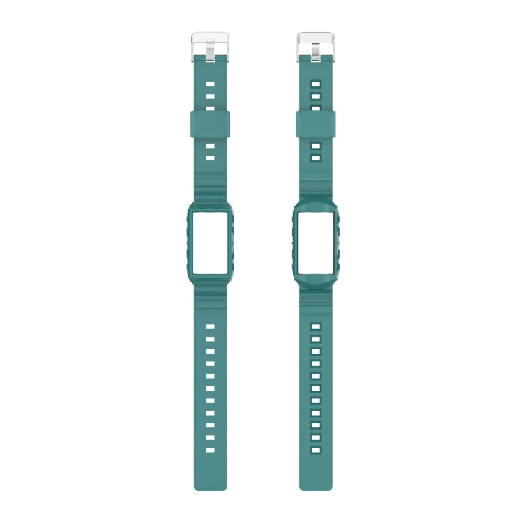 For Fitbit Charge 6 / 5 / 4 / 3 Armor Integrated TPU Watch Band(Pine Green) - Watch Bands by buy2fix | Online Shopping UK | buy2fix