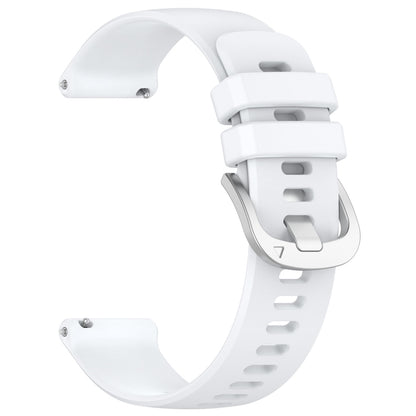 For Garmin Forerunner245 / 245 Music Liquid Glossy Silver Buckle Silicone Watch Band(White) - Watch Bands by buy2fix | Online Shopping UK | buy2fix