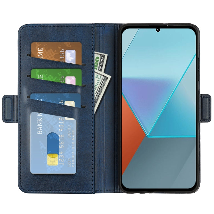 For Xiaomi Redmi Note 13 Pro 5G Dual-side Magnetic Buckle Horizontal Flip Leather Phone Case(Dark Blue) - Note 13 Pro Cases by buy2fix | Online Shopping UK | buy2fix