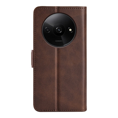 For Xiaomi Redmi Note 13 4G Dual-side Magnetic Buckle Horizontal Flip Leather Phone Case(Brown) - Note 13 Cases by buy2fix | Online Shopping UK | buy2fix