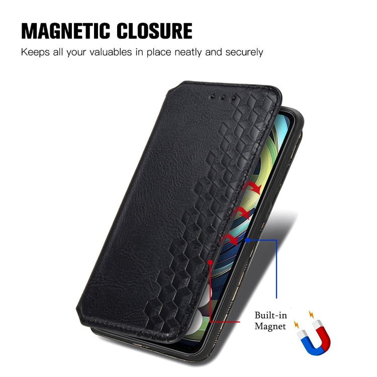 For Xiaomi Redmi A3 Cubic Grid Pressed Magnetic Leather Phone Case(Black) - Xiaomi Cases by buy2fix | Online Shopping UK | buy2fix