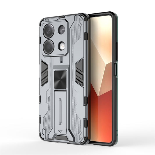 For Redmi Note 13 5G Supersonic Armor PC Hybrid TPU Phone Case(Grey) - Note 13 Cases by buy2fix | Online Shopping UK | buy2fix