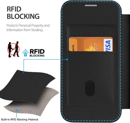 For iPhone 16 Pro Max RFID Blocking Adsorption Flip MagSafe Leather Phone Case(Black) - iPhone 16 Pro Max Cases by buy2fix | Online Shopping UK | buy2fix