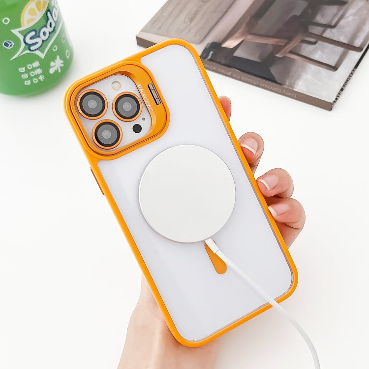 For iPhone 12 Pro MagSafe Acrylic Hybrid TPU Holder Phone Case with Lens film(Green) - iPhone 12 / 12 Pro Cases by buy2fix | Online Shopping UK | buy2fix