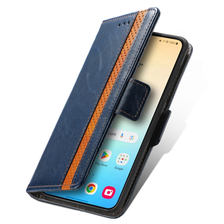 For Samsung Galaxy S24+ 5G CaseNeo Splicing Dual Magnetic Buckle Leather Phone Case(Blue) - Galaxy S24+ 5G Cases by buy2fix | Online Shopping UK | buy2fix