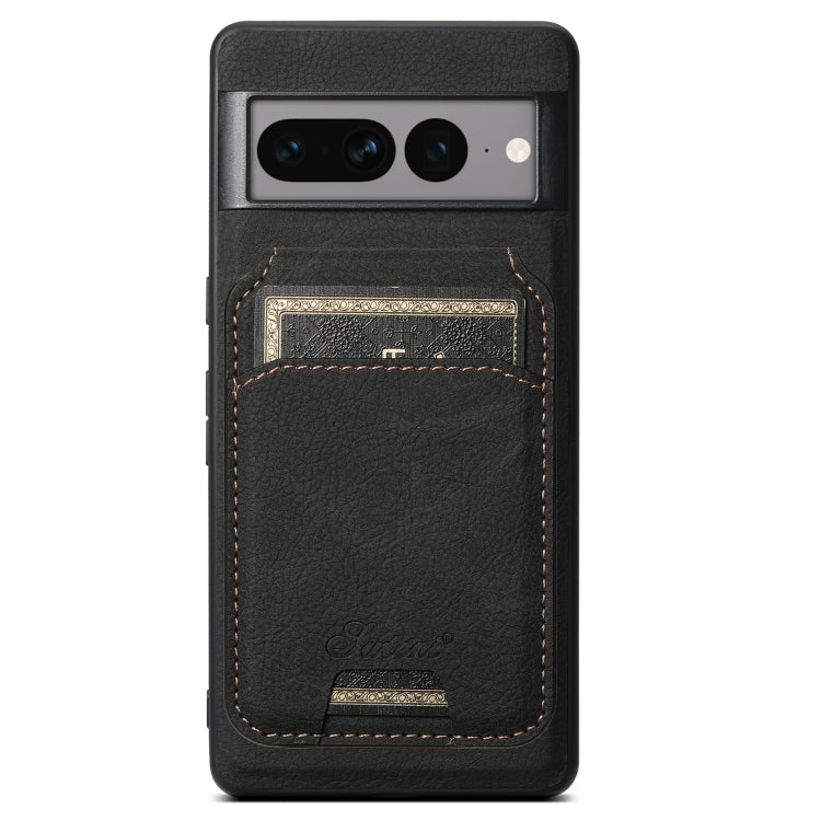 For Google Pixel 8a Suteni H16 Litchi Texture Leather Detachable Wallet Back Phone Case(Black) - Google Cases by Suteni | Online Shopping UK | buy2fix