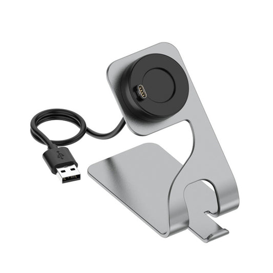 JUNSUNMAY For Garmin Venu 3 / Venu 3S USB Port Aluminum Alloy Watch Charger Holder, Length: 1.5m(Grey) - Charger by JUNSUNMAY | Online Shopping UK | buy2fix