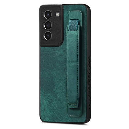 For Samsung Galaxy S21+ 5G Retro Wristband Holder Leather Back Phone Case(Green) - Galaxy S21+ 5G Cases by buy2fix | Online Shopping UK | buy2fix