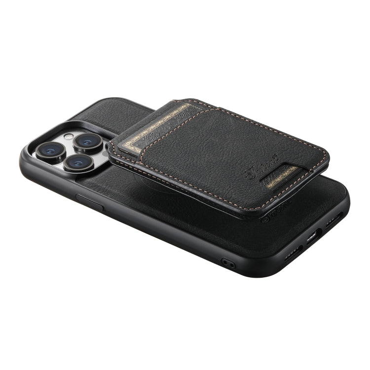 For iPhone 13 Pro Suteni H17 Litchi Texture Leather MagSafe Detachable Wallet Phone Case(Black) - iPhone 13 Pro Cases by Suteni | Online Shopping UK | buy2fix