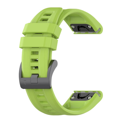 For Garmin Fenix 7 Solar / Sapphire Solar Solid Color Black Buckle Silicone Quick Release Watch Band(Lime green) - Watch Bands by buy2fix | Online Shopping UK | buy2fix