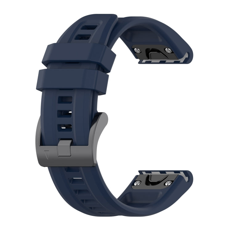 For Garmin Descent G1 / G1 Solar Solid Color Black Buckle Silicone Quick Release Watch Band(Dark Blue) - Watch Bands by buy2fix | Online Shopping UK | buy2fix