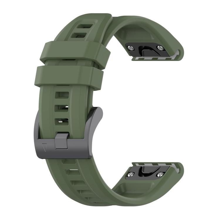 For Garmin Instinct 2 / Instinct Solid Color Black Buckle Silicone Quick Release Watch Band(Dark Green) - Watch Bands by buy2fix | Online Shopping UK | buy2fix