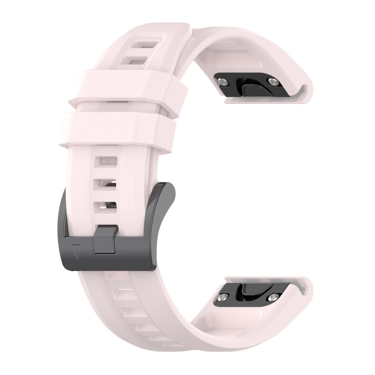 For Garmin Fenix 6 Pro GPS Solid Color Black Buckle Silicone Quick Release Watch Band(Pink) - Watch Bands by buy2fix | Online Shopping UK | buy2fix