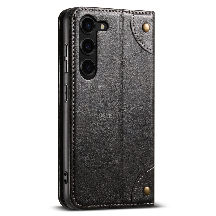 For Samsung Galaxy S24+ 5G Suteni Baroque Calf Texture Buckle Wallet Leather Phone Case(Black) - Galaxy S24+ 5G Cases by Suteni | Online Shopping UK | buy2fix