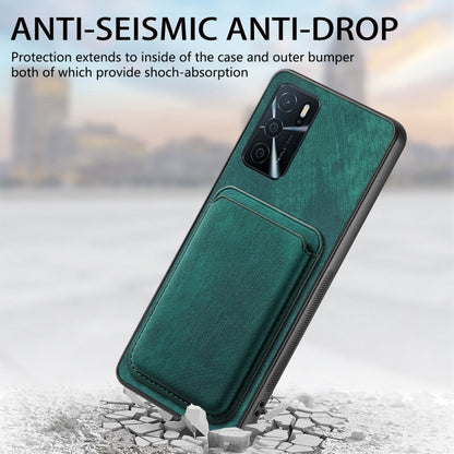 For OPPO Reno9 Pro+ 5G Retro Leather Card Bag Magnetic Phone Case(Green) - OPPO Cases by buy2fix | Online Shopping UK | buy2fix