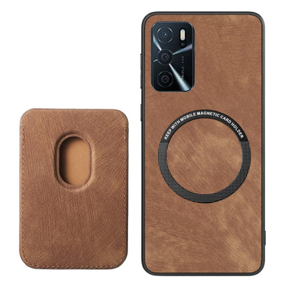 For OPPO Find X5 Pro Retro Leather Card Bag Magnetic Phone Case(Brown) - OPPO Cases by buy2fix | Online Shopping UK | buy2fix