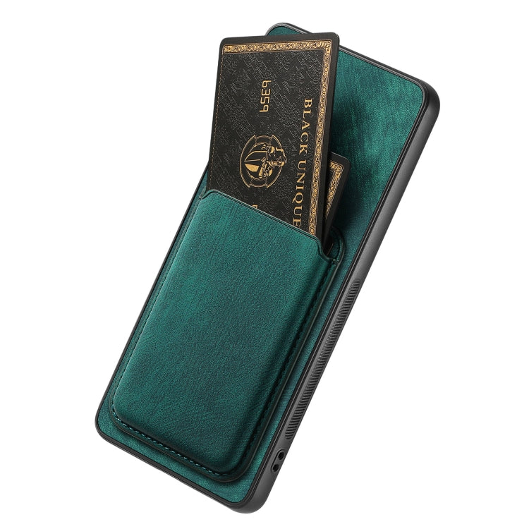 For OPPO Reno5 5G Retro Leather Card Bag Magnetic Phone Case(Green) - OPPO Cases by buy2fix | Online Shopping UK | buy2fix