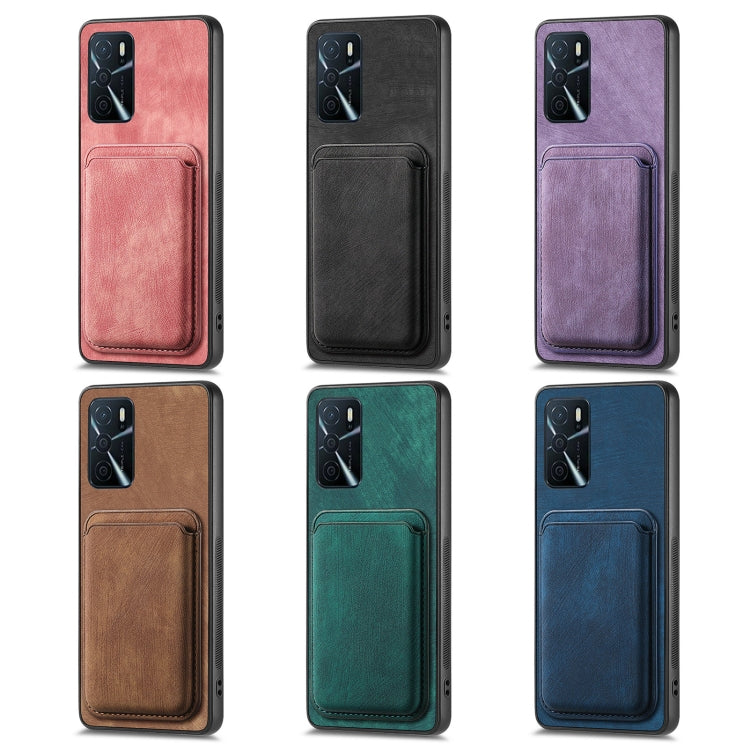 For OPPO Reno9 Pro+ 5G Retro Leather Card Bag Magnetic Phone Case(Black) - OPPO Cases by buy2fix | Online Shopping UK | buy2fix