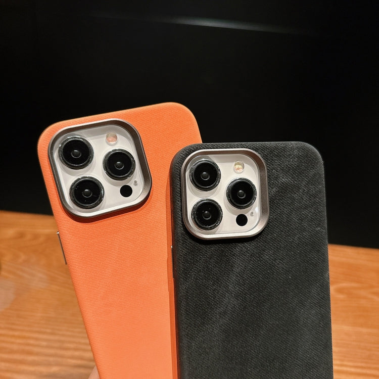 For iPhone 15 Plus Vintage Denim Shockproof Magsafe Phone Case(Orange) - iPhone 15 Plus Cases by buy2fix | Online Shopping UK | buy2fix