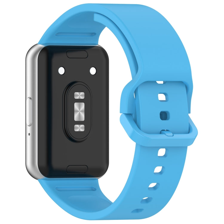 For Samsung Galaxy Fit 3 SM-R390 Solid Color Buckle Silicone Watch Band(Sky Blue) - Watch Bands by buy2fix | Online Shopping UK | buy2fix