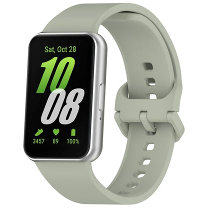 For Samsung Galaxy Fit 3 SM-R390 Solid Color Buckle Silicone Watch Band(Gray Green) - Watch Bands by buy2fix | Online Shopping UK | buy2fix