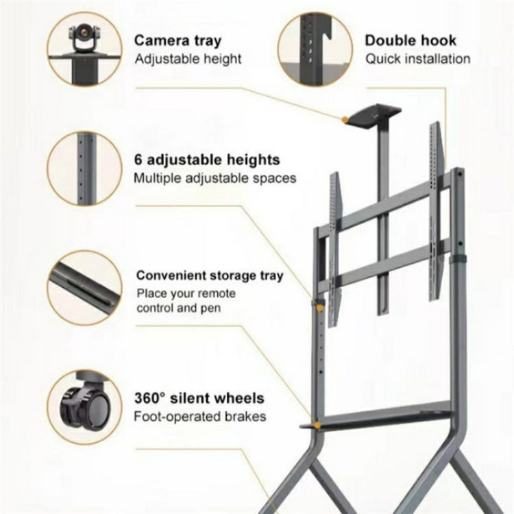 NB P200 60-100inch Video Conferencing Television Floor Stand SPCC Steel TV Mobile Cart - TV Brackets & Mounts by buy2fix | Online Shopping UK | buy2fix