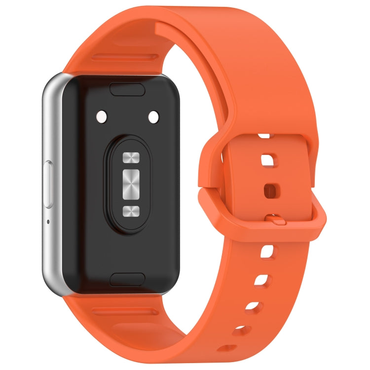 For Samsung Galaxy Fit 3 Solid Color Colorful Buckle Silicone Watch Band(Orange) - Watch Bands by buy2fix | Online Shopping UK | buy2fix