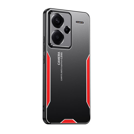 For Xiaomi Redmi Note 13 Pro+ Blade Series TPU Hybrid Metal Phone Case(Red) - Note 13 Pro+ Cases by buy2fix | Online Shopping UK | buy2fix