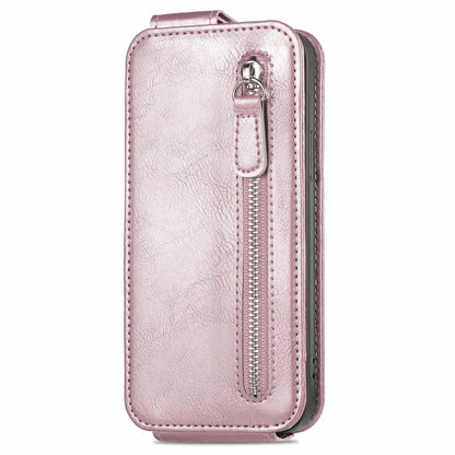 For OnePlus 12 Zipper Wallet Vertical Flip Leather Phone Case(Rose Gold) - OnePlus Cases by buy2fix | Online Shopping UK | buy2fix