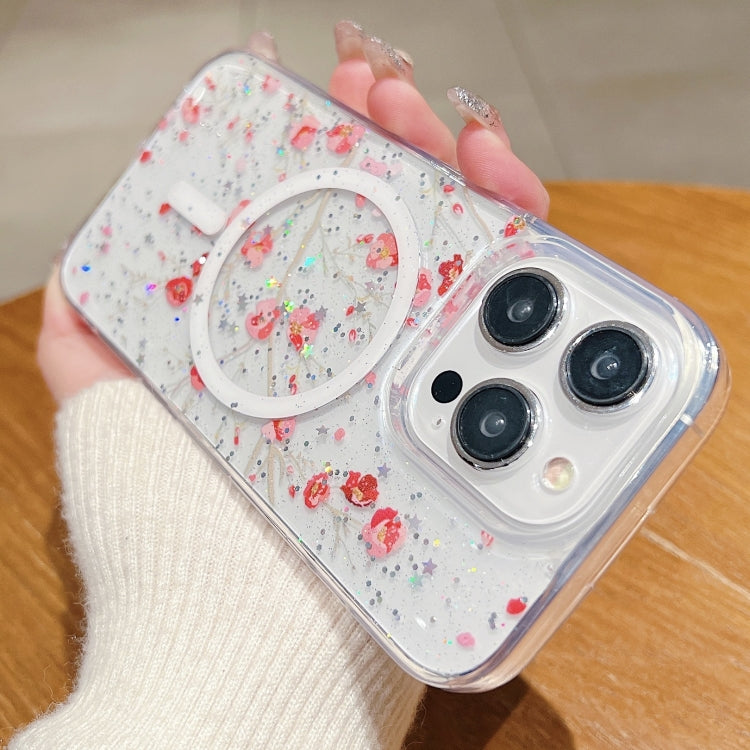 For iPhone 14 Spring Garden MagSafe TPU Phone Case(F04 French Flowers) - iPhone 14 Cases by buy2fix | Online Shopping UK | buy2fix