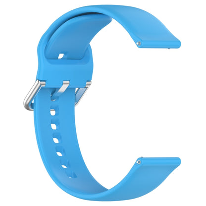 For Xiaomi Watch 2 Solid Color Metal Silver Buckle Silicone Watch Band, Size: L(Sky Blue) - Watch Bands by buy2fix | Online Shopping UK | buy2fix