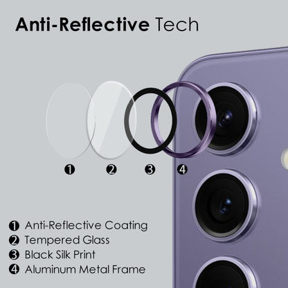 For Samsung Galaxy S24+ 5G NORTHJO Camera LensCD Vein Metal Ring Tempered Glass Film(Purple) - Galaxy S24+ 5G Tempered Glass by NORTHJO | Online Shopping UK | buy2fix