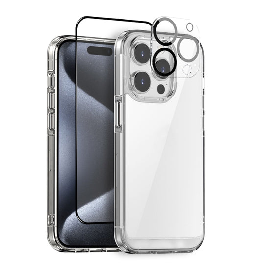 For iPhone 15 Pro Max NORTHJO 3 in 1 Clear Phone Case with Screen Film + Rear Lens Film - iPhone 15 Pro Max Cases by NORTHJO | Online Shopping UK | buy2fix