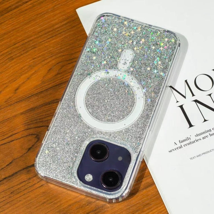 For iPhone 14 Gradient Glitter Starry MagSafe Phone Case(Gradient Silver) - iPhone 14 Cases by buy2fix | Online Shopping UK | buy2fix