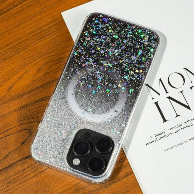 For iPhone 14 Pro Gradient Glitter Starry MagSafe Phone Case(Gradient Black) - iPhone 14 Pro Cases by buy2fix | Online Shopping UK | buy2fix