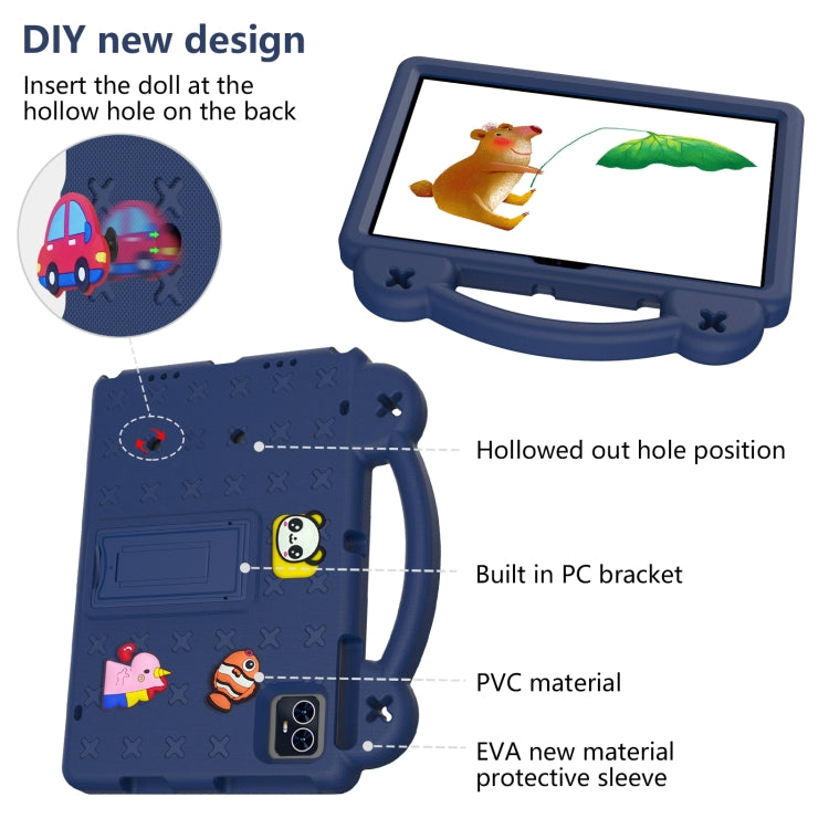 For Blackview Tab 80 10.1 2023 Handle Kickstand Children EVA Shockproof Tablet Case(Navy Blue) - Others by buy2fix | Online Shopping UK | buy2fix