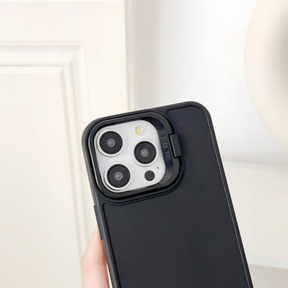 For iPhone 16 Lens Frame Holder Shockproof Phone Case(Black) - iPhone 16 Cases by buy2fix | Online Shopping UK | buy2fix