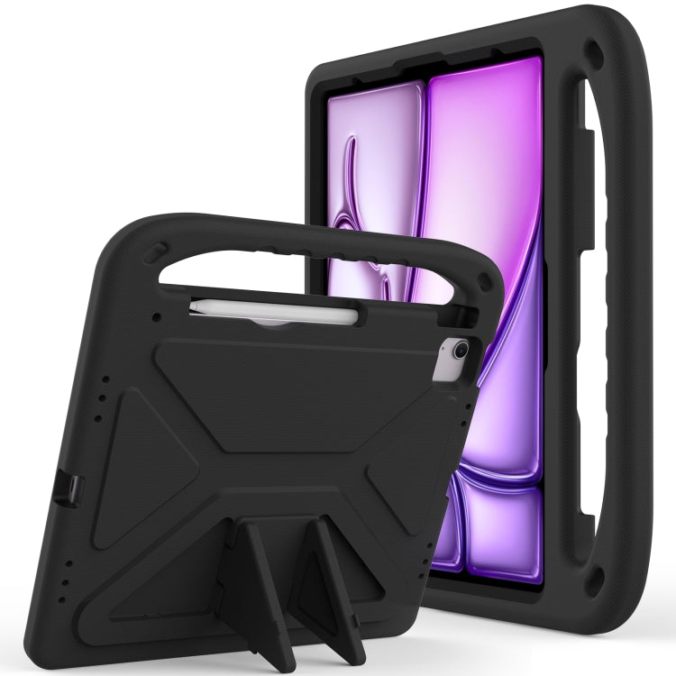 For iPad Air 13 2024 Handle EVA Shockproof Tablet Case with Holder(Black) - iPad Air 13 2024 Cases by buy2fix | Online Shopping UK | buy2fix