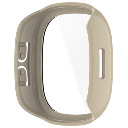 For Fitbit Ace LTE  PC + Tempered Glass Film Integrated Watch Protective Case(Ivory White) - Watch Cases by buy2fix | Online Shopping UK | buy2fix