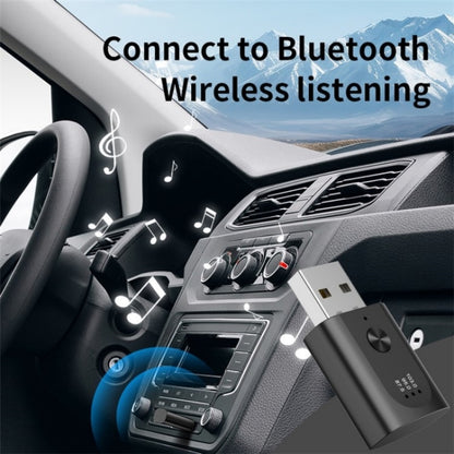 M08 USB Bluetooth 5.3 Adapter Hands-Free Call Car Wireless Audio Receiver - Bluetooth Car Kits by buy2fix | Online Shopping UK | buy2fix