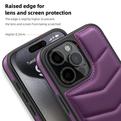 For iPhone 12 Pro Down Jacket Card Bag Holder MagSafe Phone Case(Purple) - iPhone 12 / 12 Pro Cases by buy2fix | Online Shopping UK | buy2fix