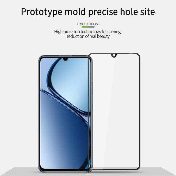 For Realme C61 / C63 PINWUYO 9H 3D Curved Explosion-proof Tempered Glass Film(Black) - Realme Tempered Glass by PINWUYO | Online Shopping UK | buy2fix