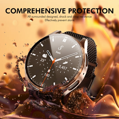 For Samsung Galaxy Watch7 44mm ENKAY Hat-Prince Full Coverage Electroplated Soft TPU Case with Screen Protection(Dark Blue) - Watch Cases by ENKAY | Online Shopping UK | buy2fix