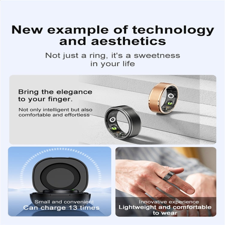 R03 SIZE 7 Smart Ring, Support Heart Rate / Blood Oxygen / Sleep / Multiple Sports Modes(Black) - Smart Rings / Smart Telephones by buy2fix | Online Shopping UK | buy2fix