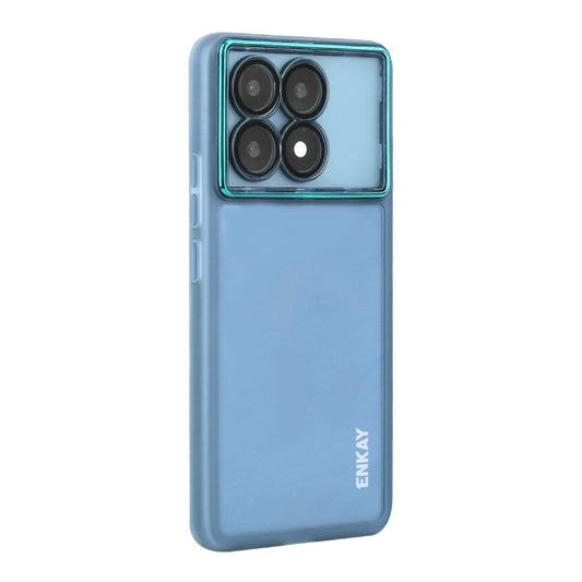 For Redmi K70 Ultra ENKAY Hat-Prince Translucent Matte TPU Phone Case with Lens Film(Blue) - Xiaomi Cases by ENKAY | Online Shopping UK | buy2fix